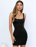 Women's Sexy Tank Dress Sleeveless Scoop Neck Bodycon Club Mini Dress