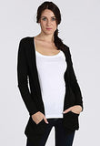 Ladies Long Sleeve Plain Printed Pocket Boyfriend Cardigan Womens Top Sizes 8-26 | Women's Cardigan
