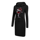 Women's Dress Sweet & Cute Dress Ladies Casual Hooded Christmas Print Long Sleeve Casual Dress Fancy Cocktail Dress Party Dress Maxi A-line Dress