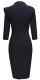 Women's Vintage Bowknot 4-Mar Sleeve Party Dress B244 | Women's Work Dresses