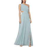 BCBGMAXAZRIA Women's One Shoulder Chiffon Cut-Out Dress