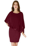 Women's Cocktail Dress with Poncho Chiffon Dress Bodycon Party Dress | Women's Cocktail Dresses
