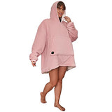 Electric Heated Oversized Hoodie Warm for Men Women Lined Fleece Throw Giant Jumper Wearable Sweatshirt,  Blush Pink