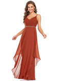 Women's Double V-Neck High Low Maxi Bridesmaid Dress Chiffon  - Sara Clothes