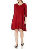 Women's Plus Size Jersey Long-Sleeve V-Neck Dress