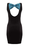 Ladies Sleeveless Bodycon Midi Dress with Sparkly Bow Cut Out Top | Original Brand | Women's Work Dresses