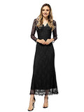 Women's Semi Sheer Floral Lace Gothic Ghost Halloween Mermaid Maxi Dress