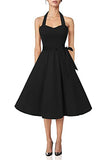 Topdress Women'sVintage Polka Audrey Dress 1950s Halter Retro Cocktail Dress