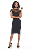 Women's Illusion Cap-Sleeve Crepe Dress | Women's Work Dresses