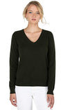 Women's 100% Pure Cashmere Long Sleeve Pullover V Neck Sweater