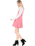 Women's Cute Button Decor Overalls Pinafore Dress Suspenders Skirt