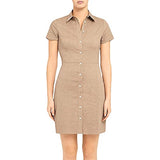 Women's Short Sleeve Button Down Dress