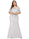 Women's Plus Size Embroidery Mermaid Evening Party Maxi Dress 7707pz | Women's Lace Dresses
