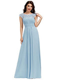 Alisapan Womens Elegant Cap Sleeve Lace Formal Gowns Evening Mother of The Bride Dresses 9993