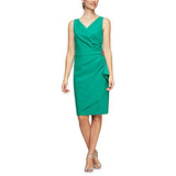 Women's Slimming Short Ruched Dress with Ruffle (Petite and Regular) Special Occasion