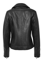 Womens Real Leather Biker Cross Zip Style Lola | Women's Coat & Jacket