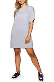 Womens Ladies Tunic Pullover Oversized Short Sleeve Round Neck Baggy T-Shirt Mini Dress | Tunic Dress | Pj Dress | Casual Tops | T-Shirt Dress