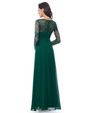 Women's Elegant V-Neck Long Sleeve Evening Party Dress  - Sara Clothes