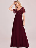 Women's A-Line Sweetheart Illusion Embroidered Maxi Party Evening Dress  - Sara Clothes