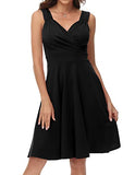 Black Women's Sleeveless Wrap V-Neck A-line Bridesmaid Cocktail Party Dress - GRACE KARIN | Women's Cocktail Dresses