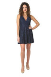 Women's Sleeveless Glitter Lace Party Dress