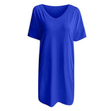 Ladies Solid Casual Ladies Short Sleeve V-Neck Pockets Ladies Dress Bodycon Dress Office Wear for Casual Club Cocktail Evening Gowns Work UK Size 8-26 | Women's Work Dresses