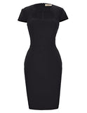 Women's 50s Vintage Pencil Dress Cap Sleeve Wiggle Dress CL7597 | Women's Work Dresses