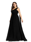 Ever-Pretty Womens Plus Size One Shoulder Ruched Chiffon Bridesmaid Party Dresses 9816PZ