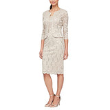 Women's Tea Length Dress And Jacket (Petite And Regular Sizes) | Women's Lace Dresses