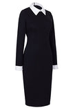 Women's Celebrity Turn Down Collar Business Bodycon Dresses | Women's Work Dresses