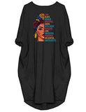 Black Woman Beautiful Magic Long Sleeve Oversize Baggy Dresses with Pockets