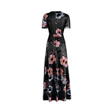 Summer Dresses for Women, Ladies's Summer Floral Print Short Sleeve Turleneck Bandage Casual Dress Party UK Size | Women's Work Dresses