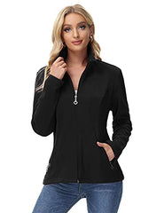 Kate Kasin Women's Stand Collar Sport Jacket Casual Lightweight Zip-up Tops Coat
