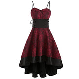 Women Dresses Sale Clearance, Ladies Halloween Vintage High Grade Cami Bandage Lace Up High Low Dress Party Dress for Special Occasions UK Size S-5XL