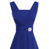 Women's Sleeveless Ruched Slim Wedding Bridesmaid Dress Fashion High-Party Ball Prom Dress | Original Brand | Women's Maxi Dresses