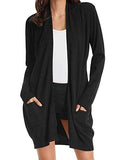 Women Open Front Cardigan Sweaters Pockets Long Sleeve Shrugs