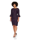 Evenings womens Plus-size Short Slimming Sheath Dress With Bell Sleeves | Women's Formal Dresses