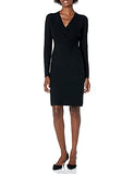 Lark & Ro Women's Long Sleeve Faux Wrap Sheath Dress | Women's Casual Dresses