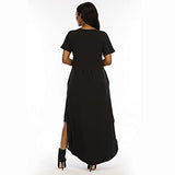 Women's Casual Loose Long Dress T-Shirt Dress Short/Long Sleeve Maxi Dresses with Pockets