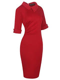 Women's Retro Bodycon Knee-Length Formal Office Dresses Work Pencil Dress OX276 | Women's Work Dresses