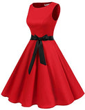 Gardenwed Women's Audrey Hepburn Vintage Cocktail Dress 1950s Retro Cocktail Swing Party Dress