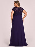Women's Plus Size V-Neck Pleated Long Formal Evening Dress - Sara Clothes