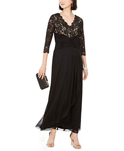 Womens Sequined Lace Evening Dress