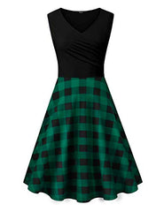 Ckuvysq Women's Cross V Neck Dresses 3/4 Sleeve Flared A Line Dress | Women's Casual Dresses