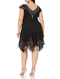 Women's Flutter Sleeve Hanky Hem Short Cocktail Beaded Dress Special Occasion | Original Brand | Women's Cocktail Dresses