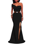 Women's Sexy Elegant Off Shoulder High Split Formal Bodycon Long Party Dress | Women's Formal Dresses