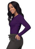 Purple Scrubs for Ladies - Long Sleeve Comfort Underscrub Tee - SIVVAN Womens Fall Fashion | Women's Tops and Blouses