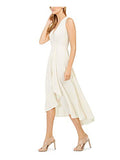 Women's Sleeveless V-Neck Maxi Dress with Ruffle-Skirt | Women's Work Dresses