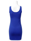 Women's Basic Scoop Neck Sleeveless Bodycon Mini Tank Dress