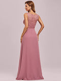 Women's Vintage A-Line Floral Lace Wedding Guest Dress Evening Formal Dress  - Sara Clothes